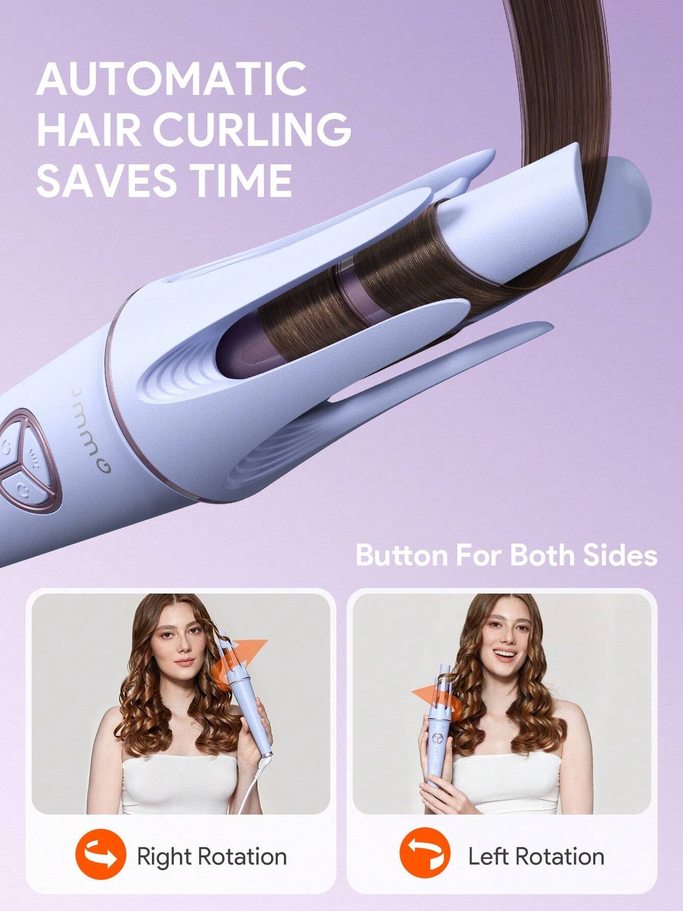 JMMO Automatic Curling Iron,32mm Rotating Hair Wand Curling Irons shein