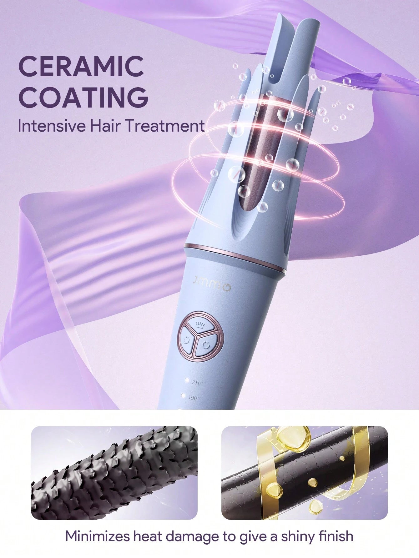 JMMO Automatic Curling Iron,32mm Rotating Hair Wand Curling Irons shein