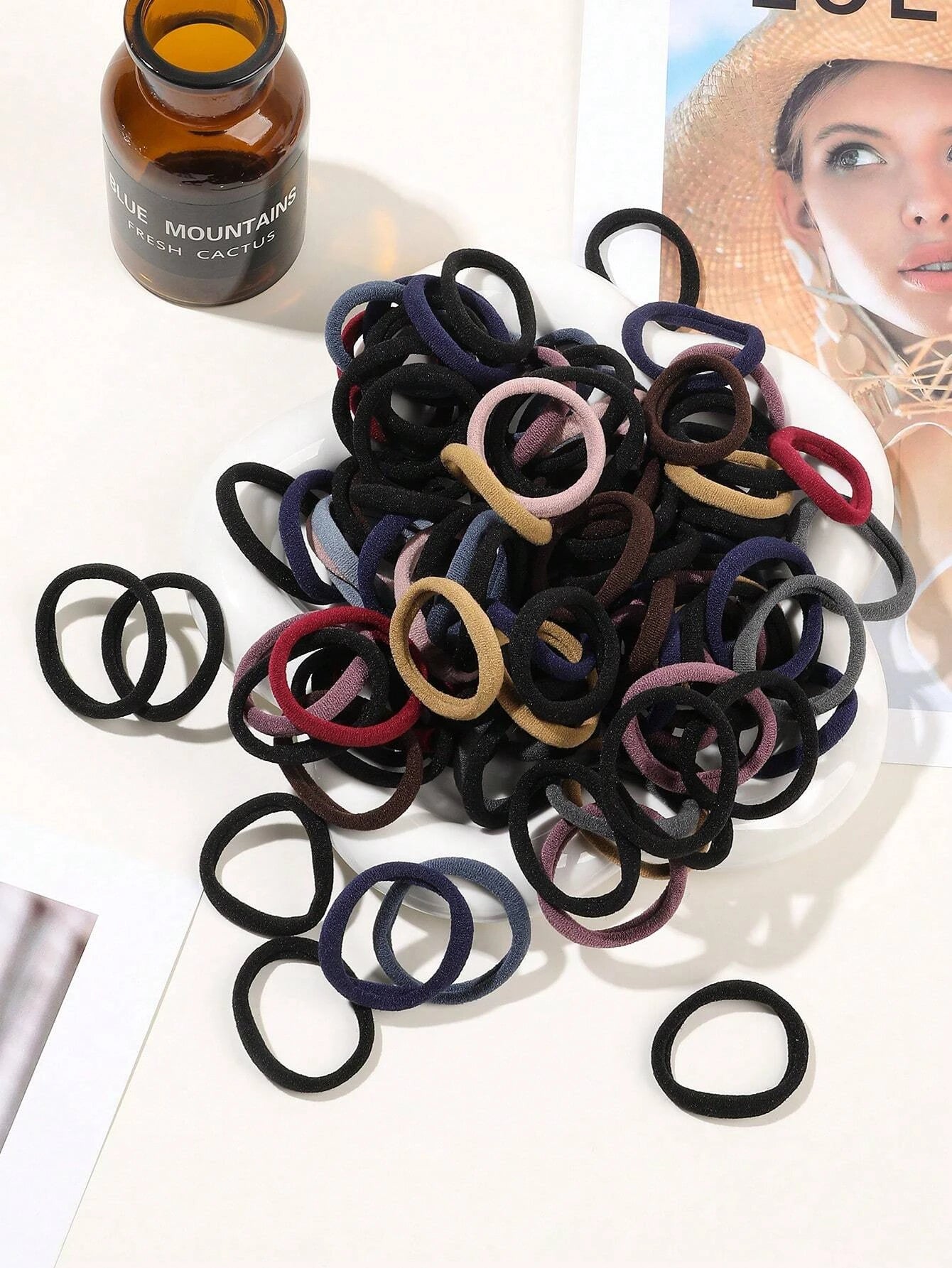 100pcs Solid Hair Tie for Women shein