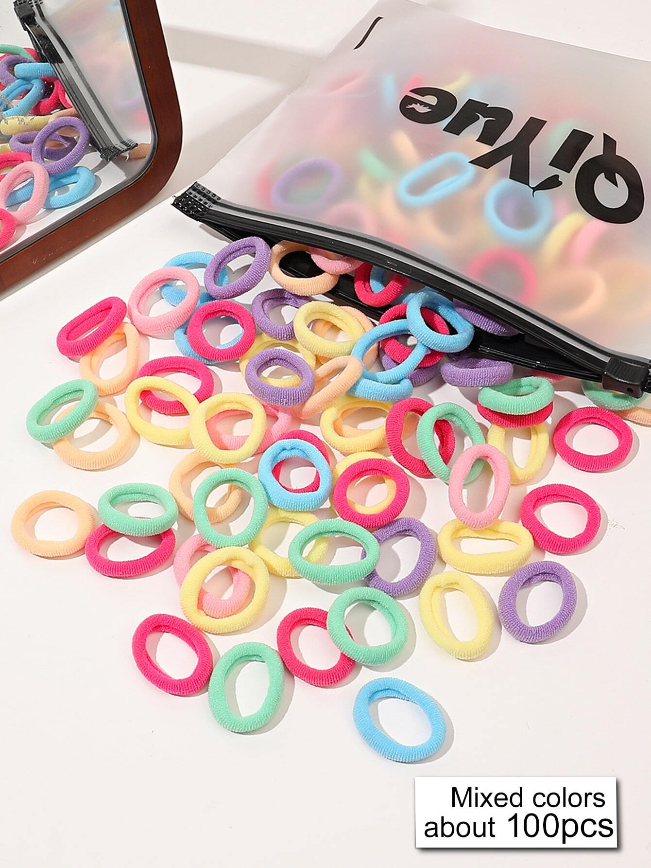 100pcs Solid Hair Tie for Women shein