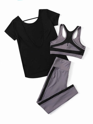 Yoga Basic 3pcs Softness & Lightweight Sports Set shein