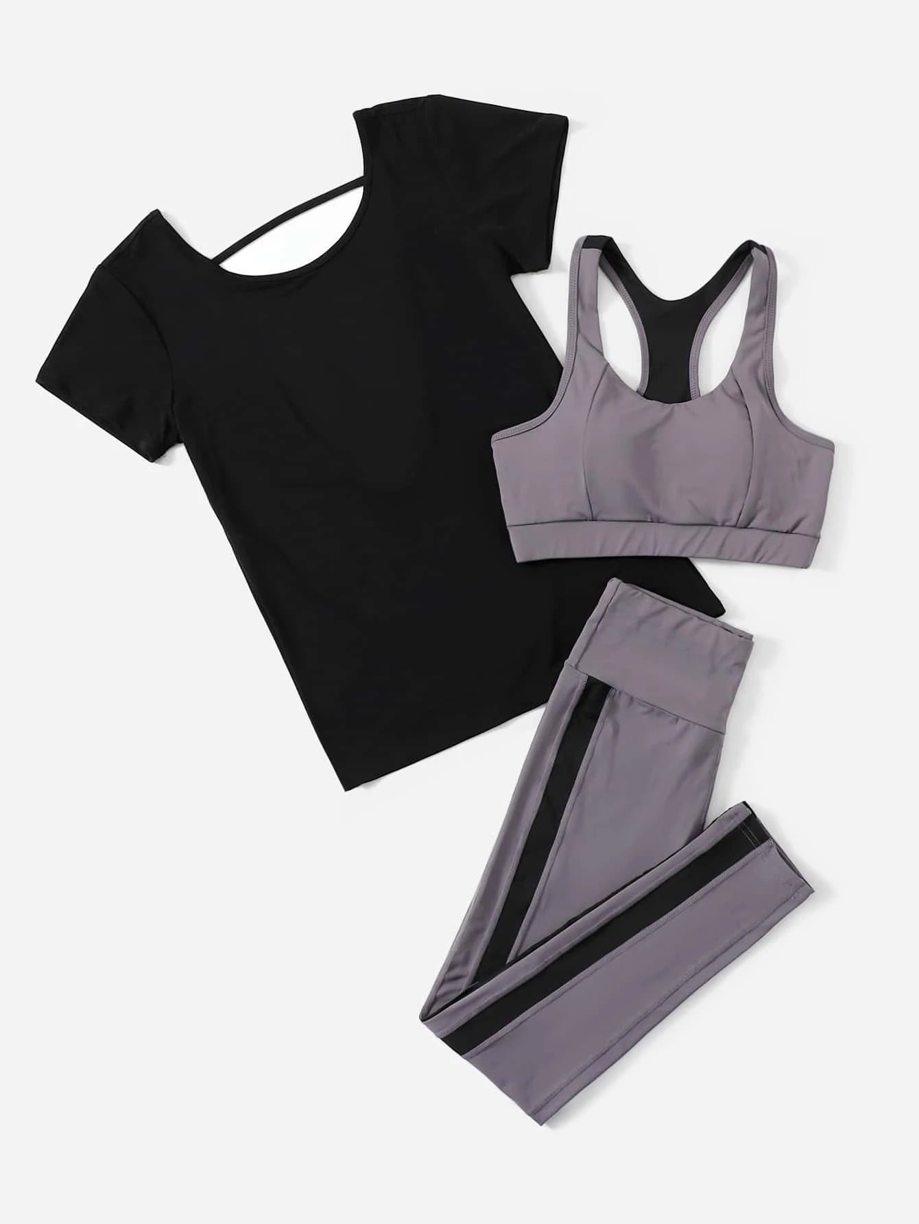 Yoga Basic 3pcs Softness & Lightweight Sports Set shein