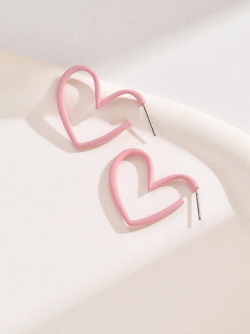 Heart Design Cuff Hoop Earrings shein