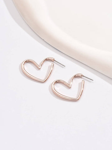 Heart Design Cuff Hoop Earrings shein