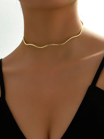 Single European And American Style Ins Minimalist Wave-Shaped Choker shein