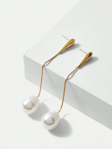 MOTF PREMIUM FAUX PEARL DROP EARRINGS shein