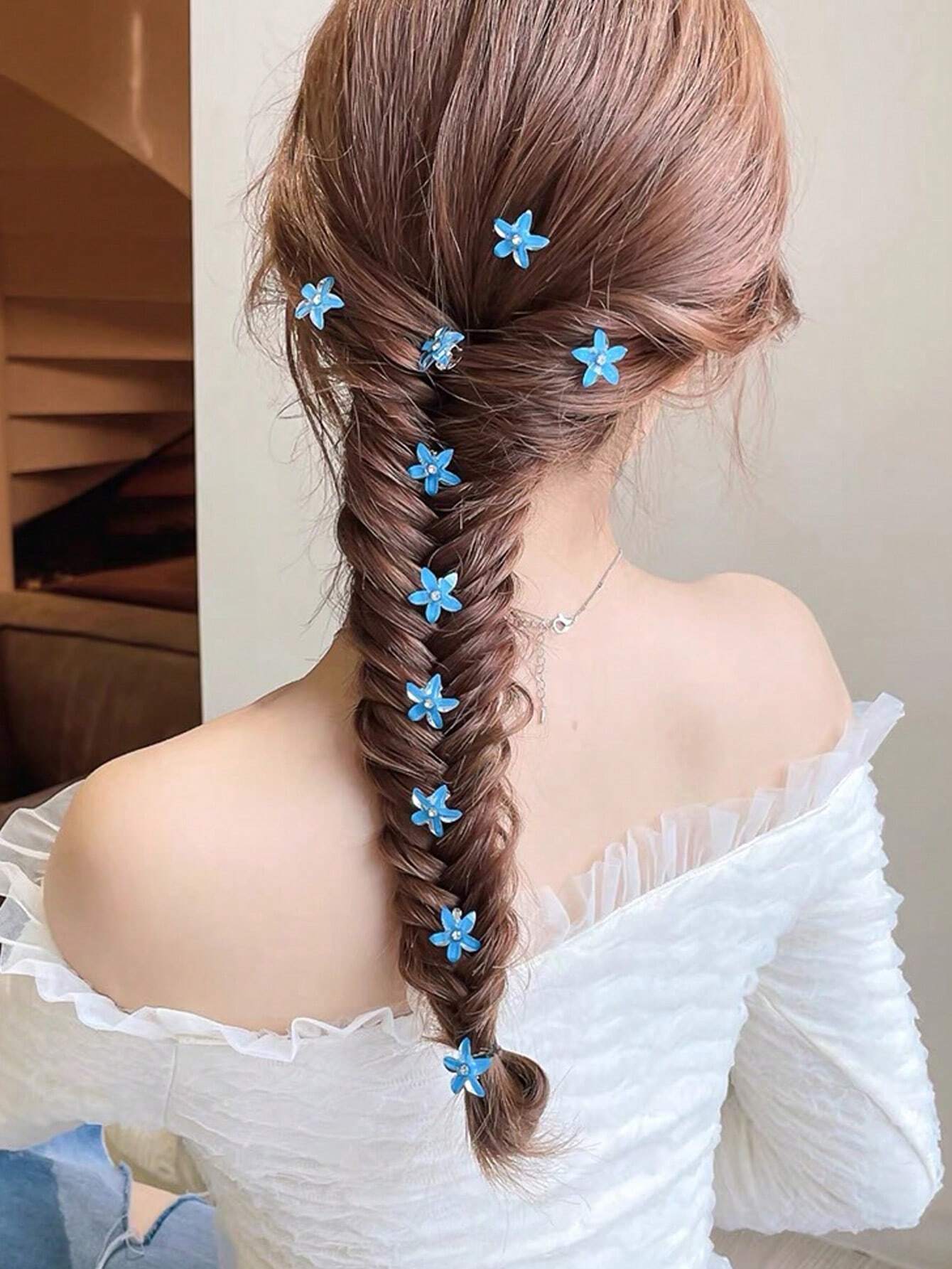 10pcs Flower Decor Hair Ring Elegant shein