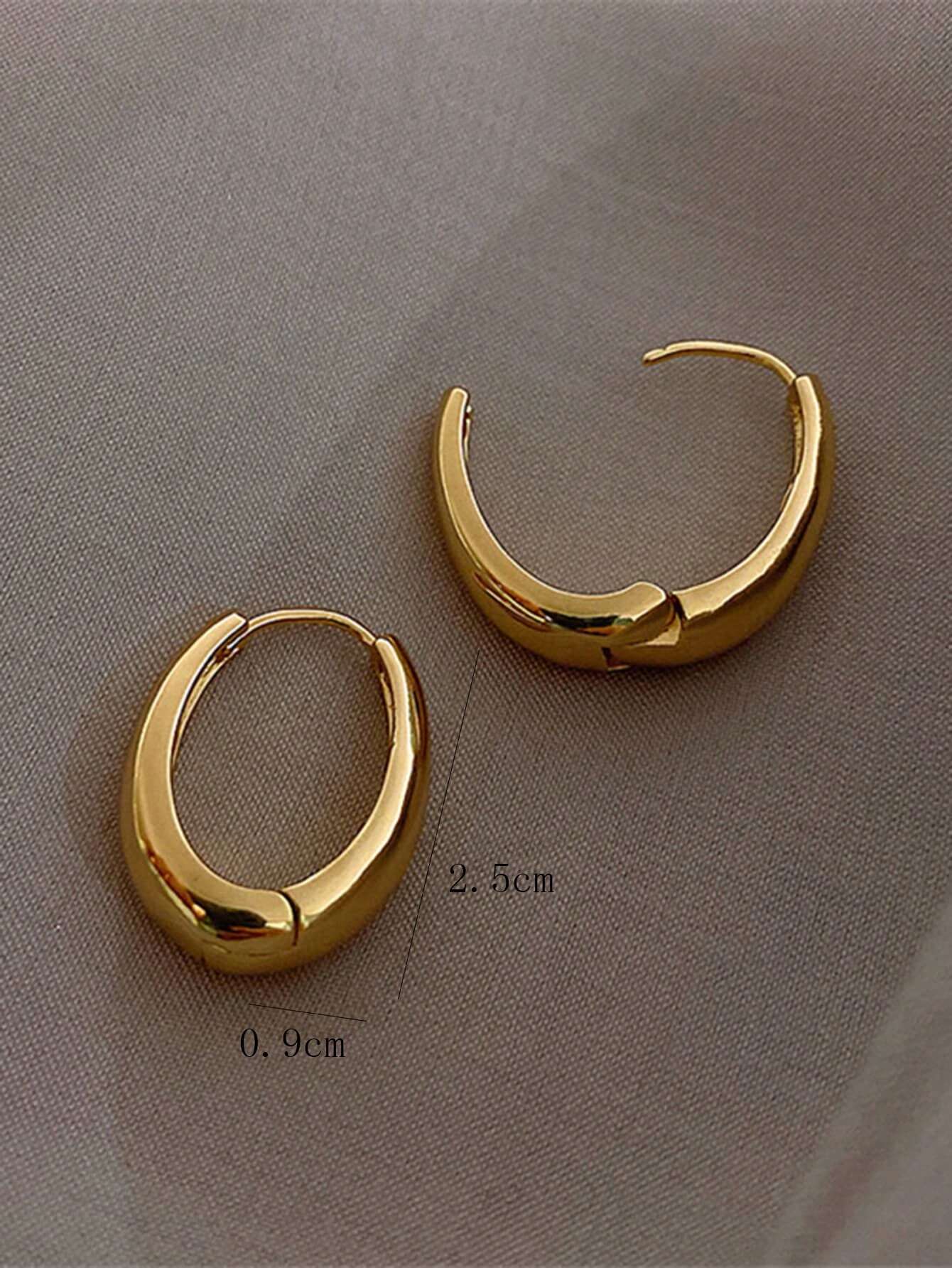 1pc Minimalist Hoop Earrings Copper Jewelry shein