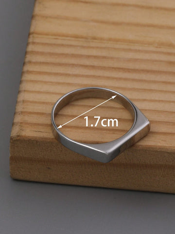 1pc Stainless Steel Fashionable Popular Minimalist Ring shein