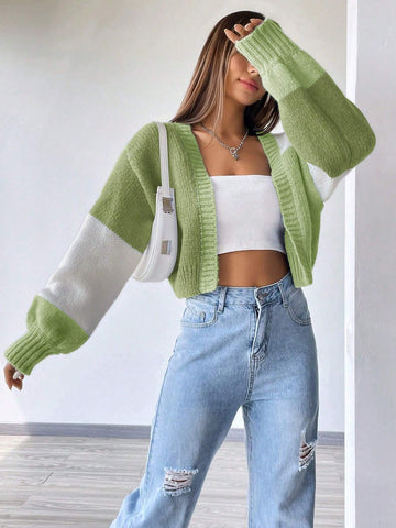 MOOSTA Colorblock Drop Shoulder Duster Cardigan