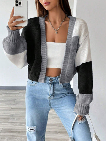 MOOSTA Colorblock Drop Shoulder Duster Cardigan