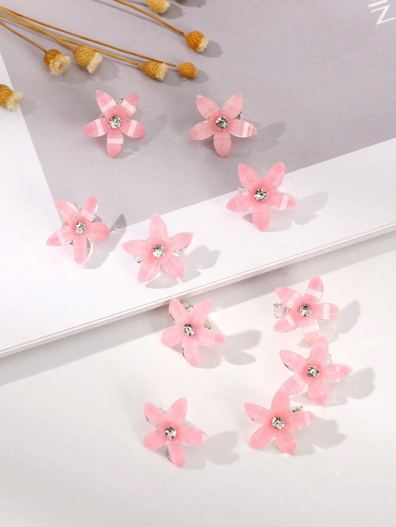 10pcs Flower Decor Hair Ring Elegant shein