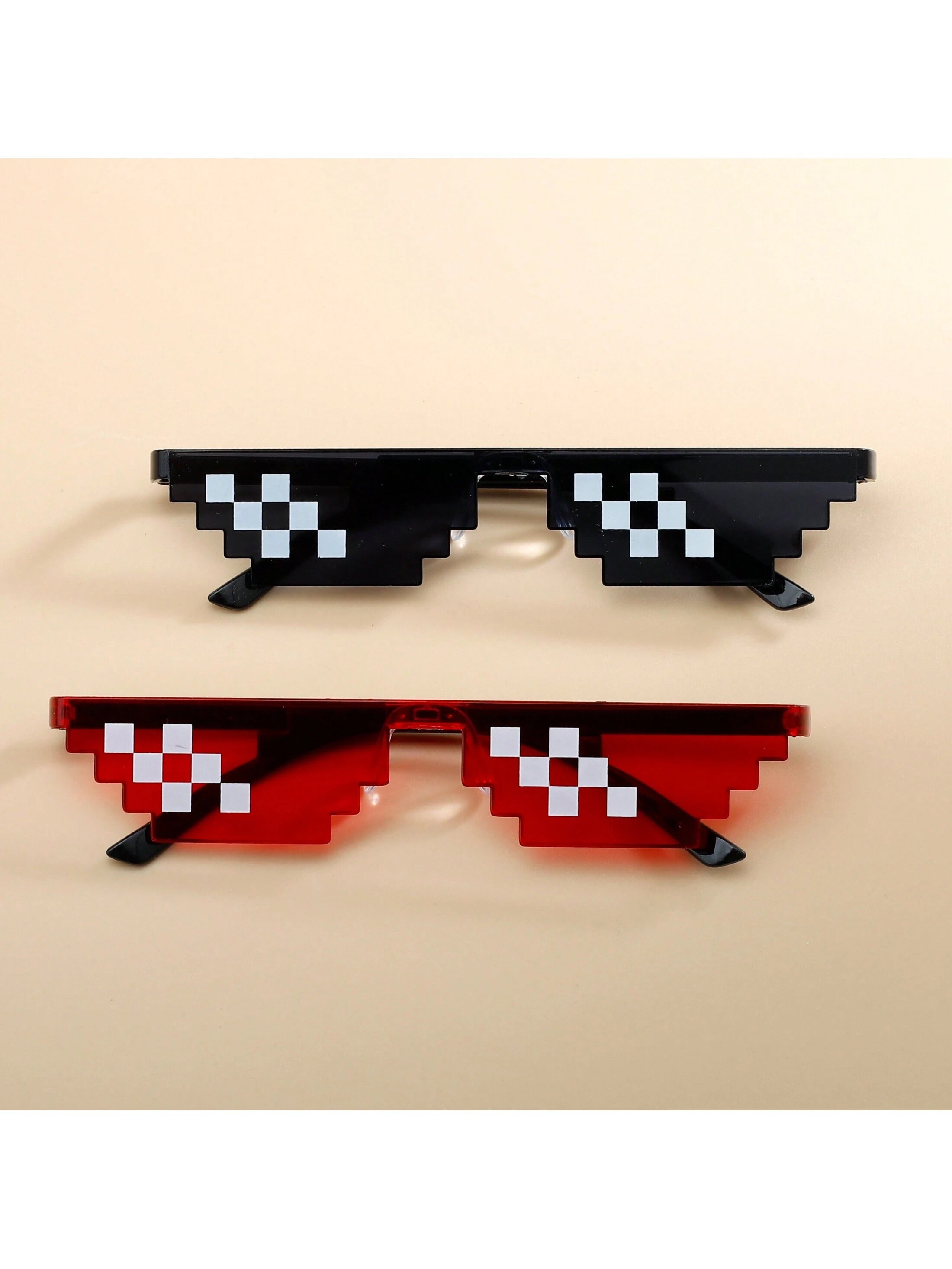 2 Pairs/Set Mosaic Single & Double Row Decorative Fashion Glasses shein