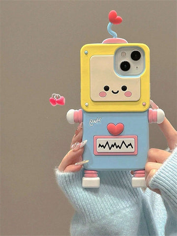 3d Adorable Robot Design Phone Case Compatible With Apple shein