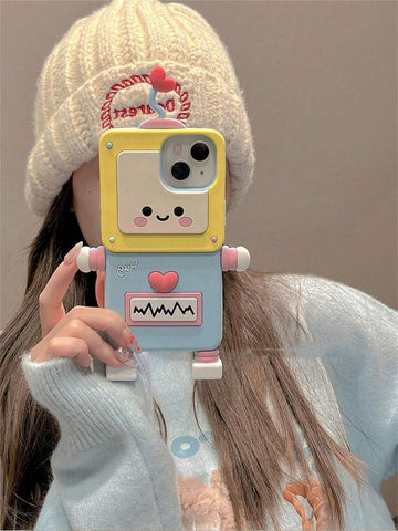 3d Adorable Robot Design Phone Case Compatible With Apple shein