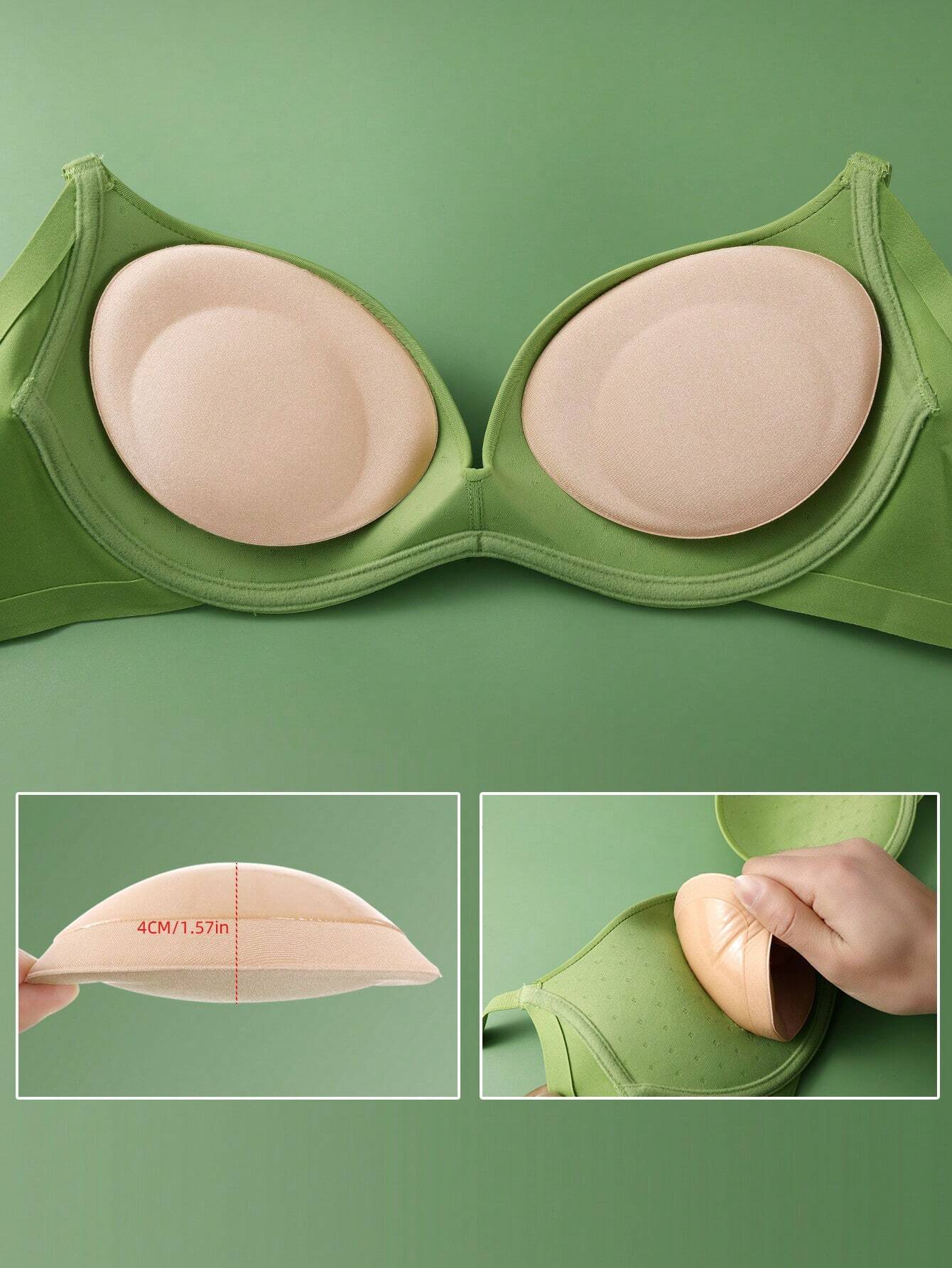 1 Pair Of Self-Adhesive Thickening Bra Pads In The Shape Of Abalone And Small Breasts For Fuller Bras shein