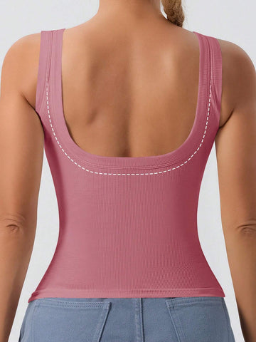 1pc Women's Casual Tank Top With Removable Chest Padding shein