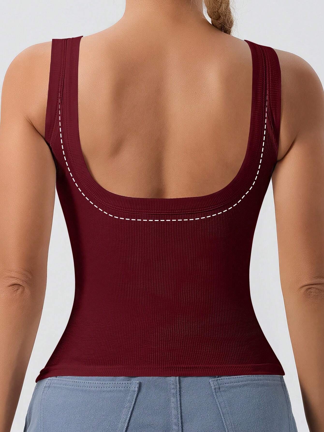 1pc Women's Casual Tank Top With Removable Chest Padding shein