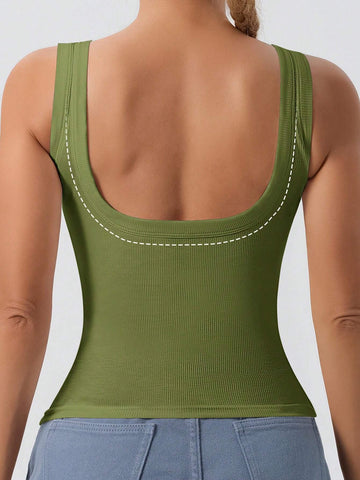 1pc Women's Casual Tank Top With Removable Chest Padding shein