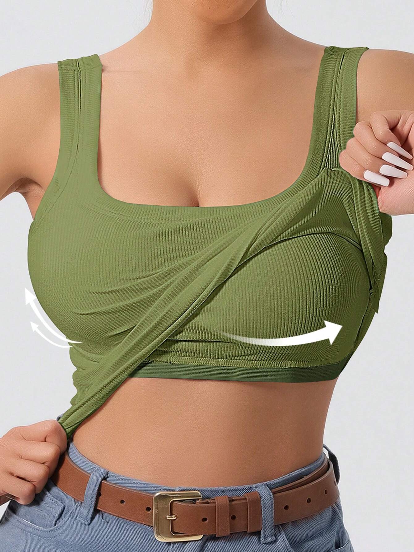 1pc Women's Casual Tank Top With Removable Chest Padding shein