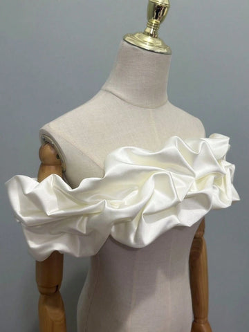 Satin Strapless Bridal Accessory Shawl With Adjustable Back For Wedding Dress