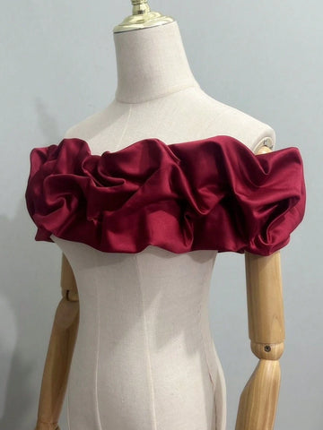 Satin Strapless Bridal Accessory Shawl With Adjustable Back For Wedding Dress