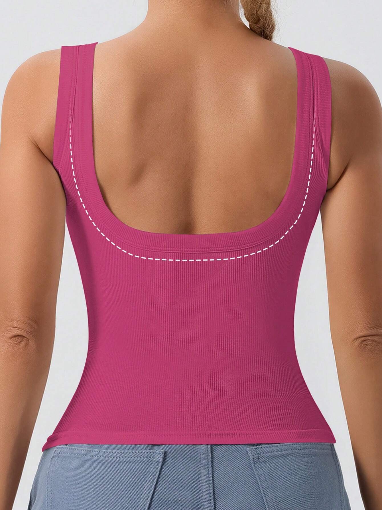 1pc Women's Casual Tank Top With Removable Chest Padding shein