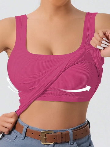 1pc Women's Casual Tank Top With Removable Chest Padding shein