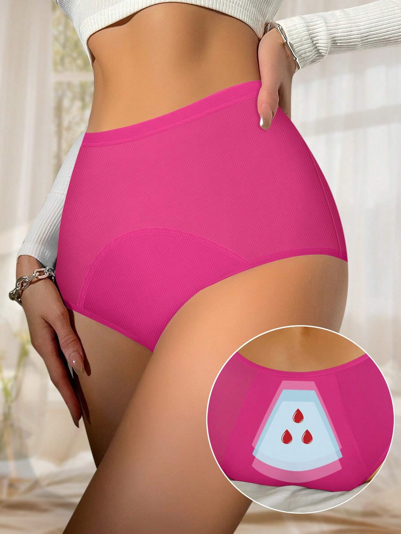 Breathable Mesh Ice Silk Seamless Menstrual Period Leakproof High Waist Tummy Control Comfortable Shapewear Safety Pants shein