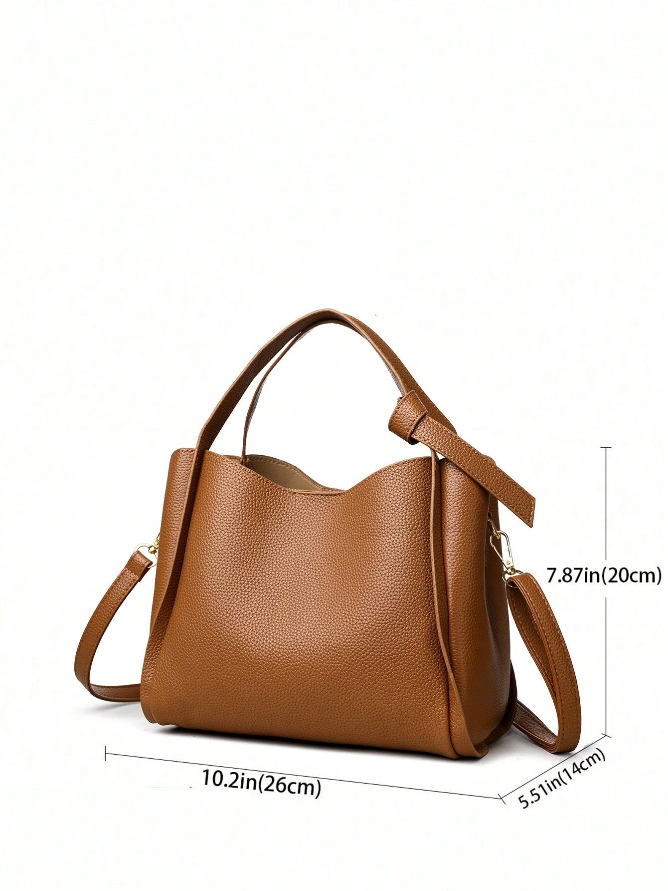 1pc Solid Color Handheld Bucket Bag shein