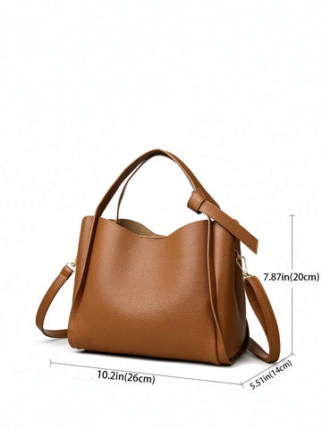 1pc Solid Color Handheld Bucket Bag shein