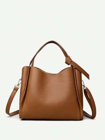 1pc Solid Color Handheld Bucket Bag shein