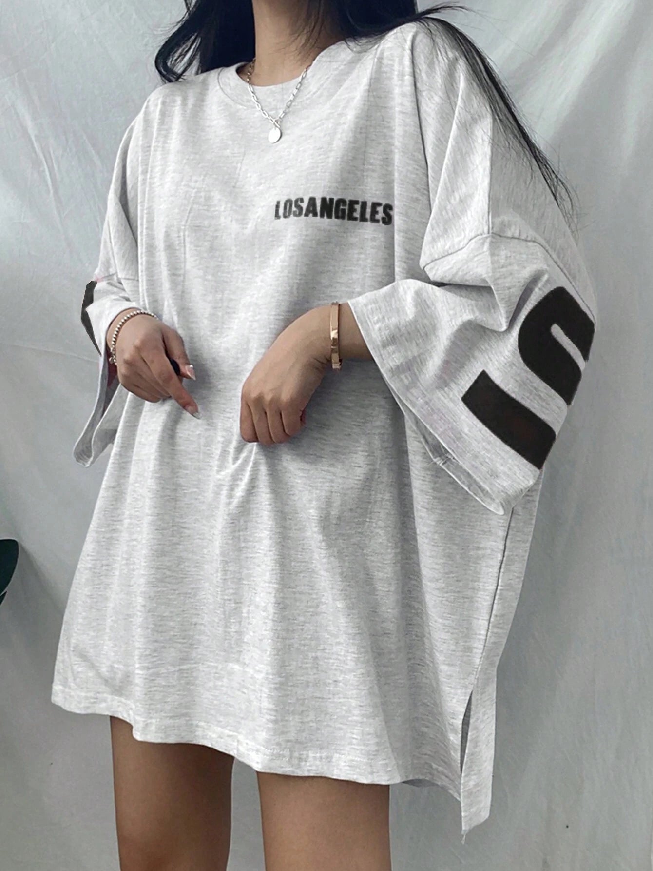 DAZY Letter Graphic Drop Shoulder Oversized Tee shein