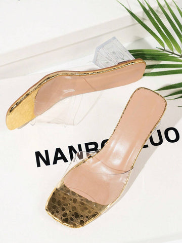 Trendy High-End Transparent Strappy High Heels Women Sandals shein