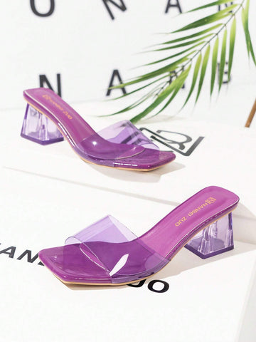 Trendy High-End Transparent Strappy High Heels Women Sandals shein