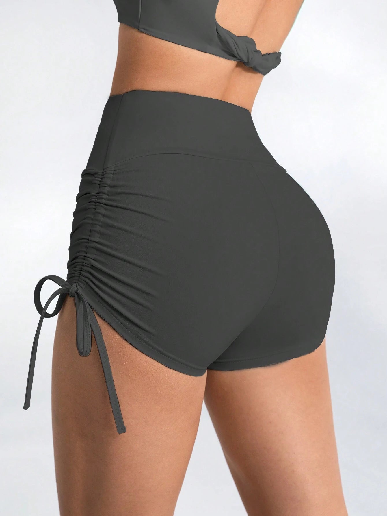 Sport Lifespree Peach Butt Lifting European And American Yoga Shorts High Waist Elastic Running Fitness Tight Sports Shorts shein