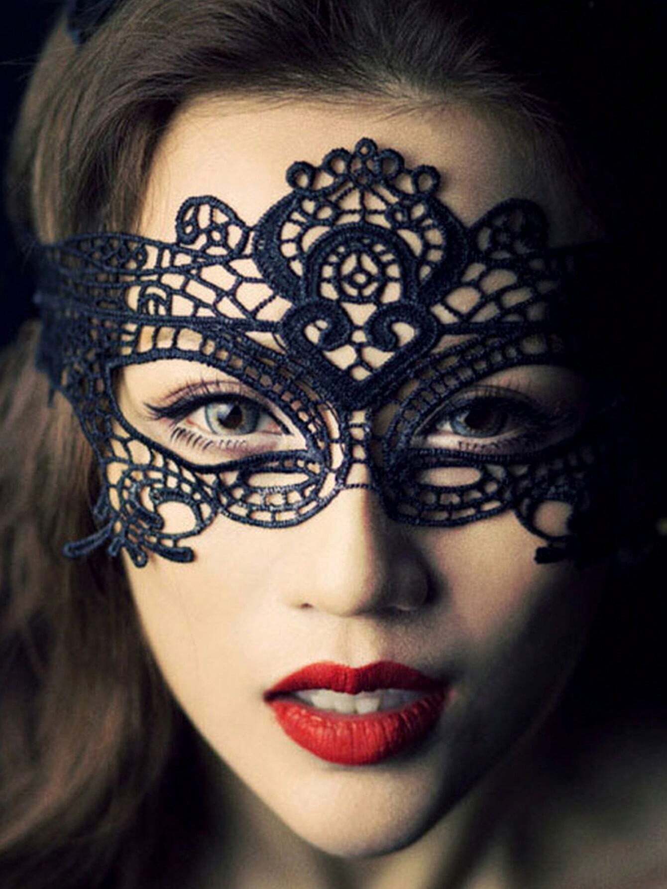 Women Black Lace Sexy Mask - Masquerade Party Costume Dance Ball Face Mask shein