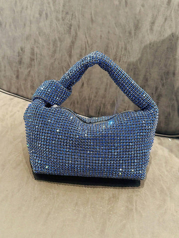 Bling Rhinestone Handbag With Knot For Evening Wear Diamonds And Hardware shein