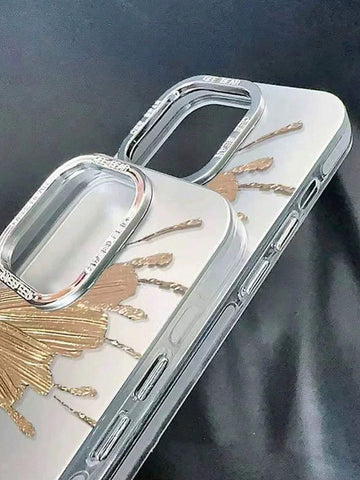 Butterfly-Shaped Phone Case Plated With Silver And Gold shein