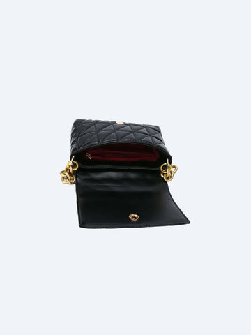 Geometric Quilted Chain Flap Square Bag shein