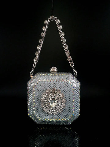 Glitter Bling,Shiny Glamorous,Elegant Super Mini Box Bag shein