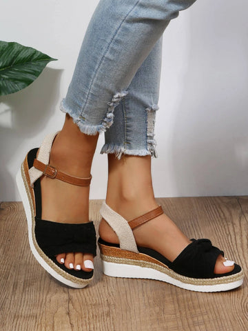 New Arrival Summer Fashion Comfortable Chunky Heels Wedge Sandals shein