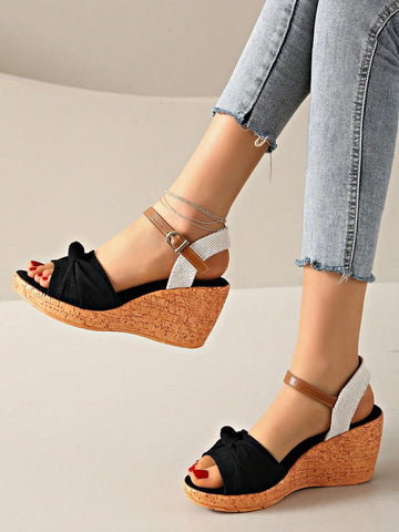 New Arrival Summer Fashion Comfortable Chunky Heels Wedge Sandals shein