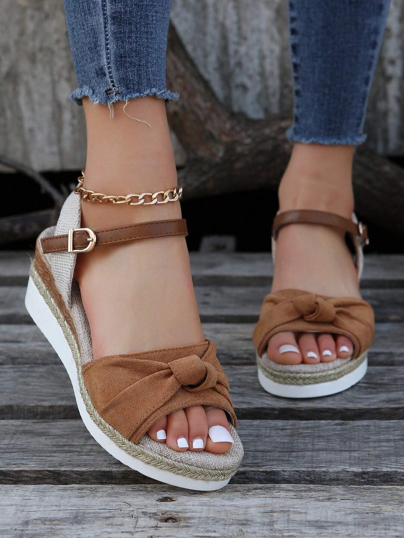 New Arrival Summer Fashion Comfortable Chunky Heels Wedge Sandals shein