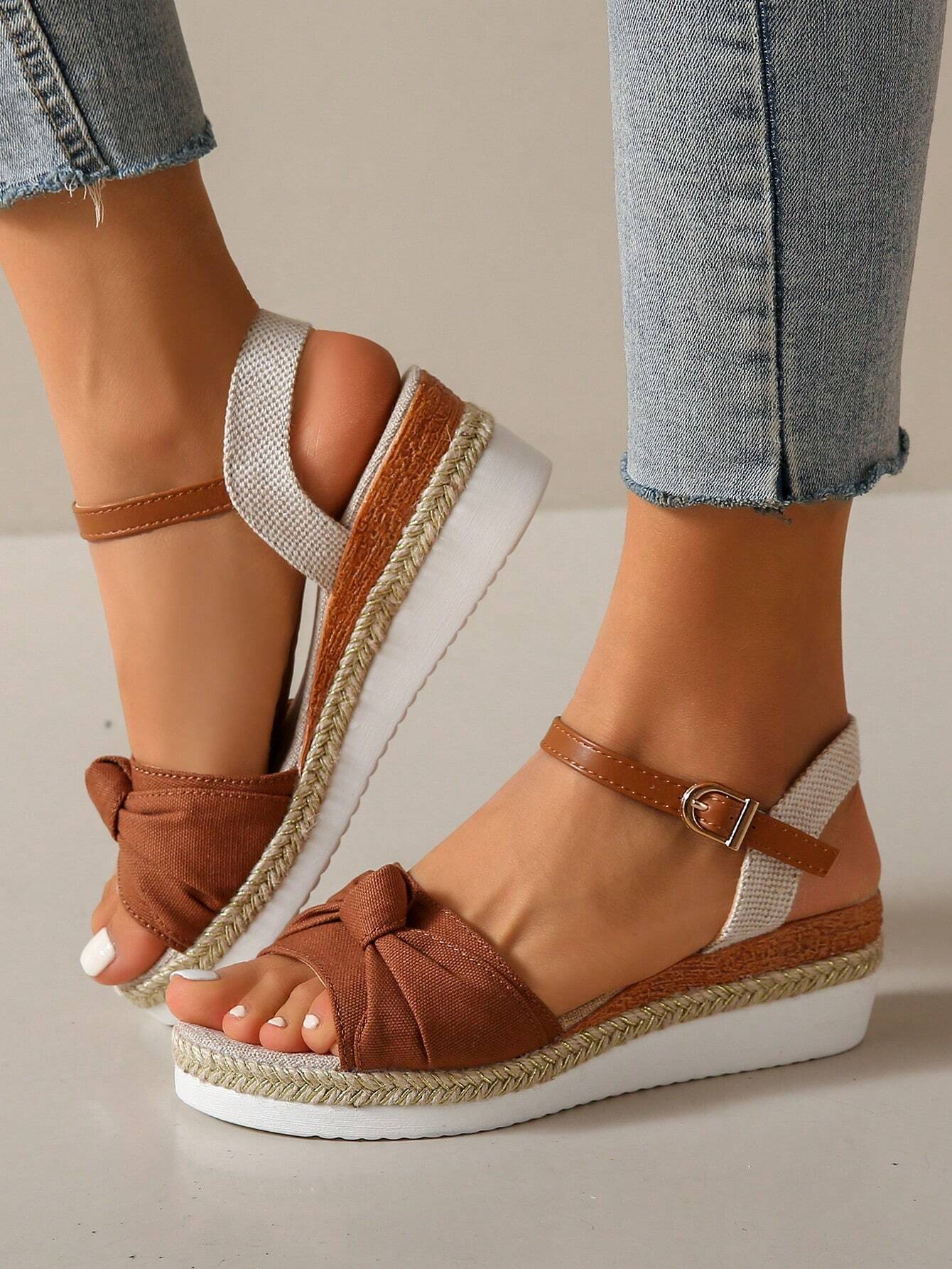 New Arrival Summer Fashion Comfortable Chunky Heels Wedge Sandals shein