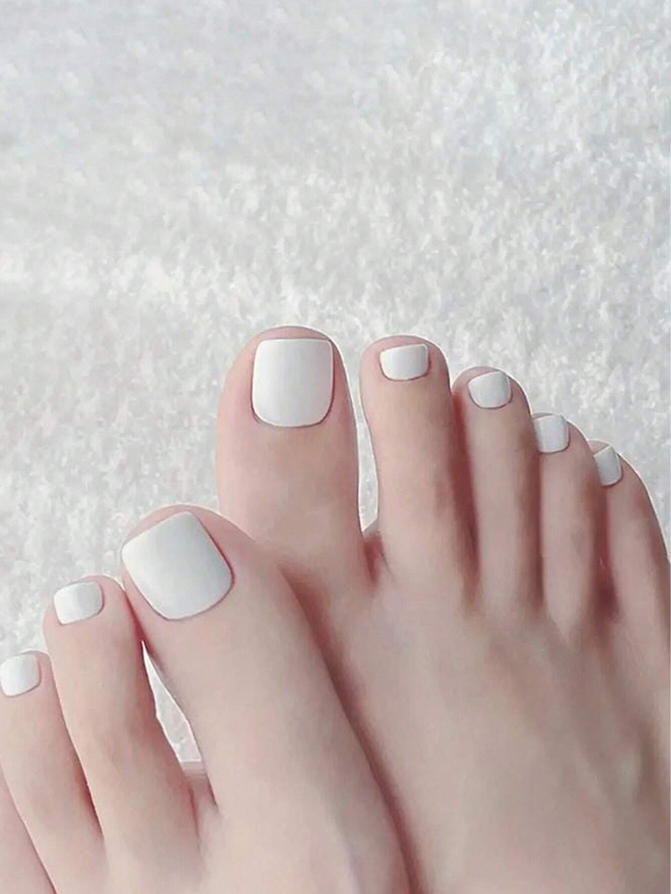 Revamp Your Nails Short Square Fake Toe Nails shein