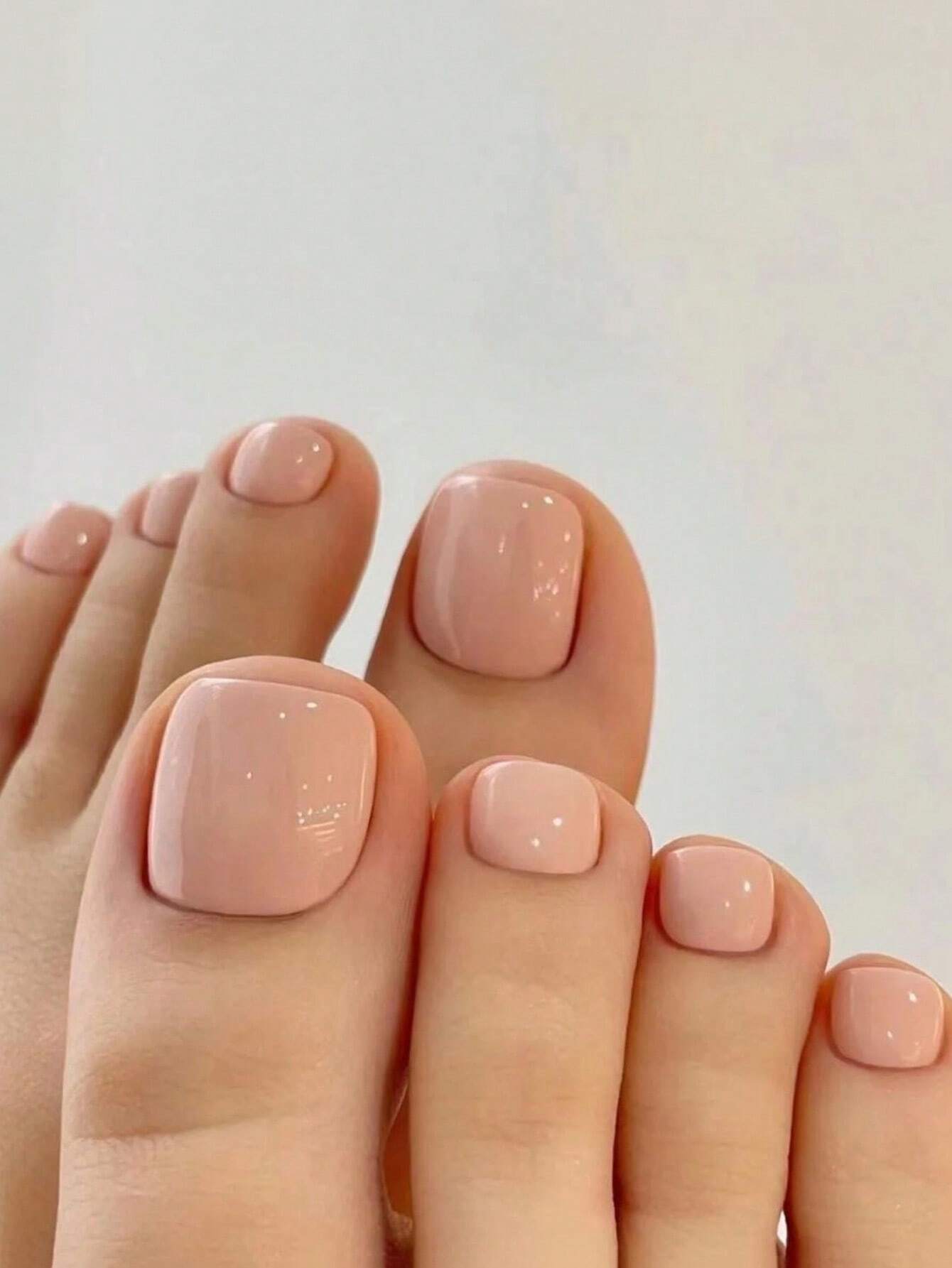 Revamp Your Nails Short Square Fake Toe Nails shein