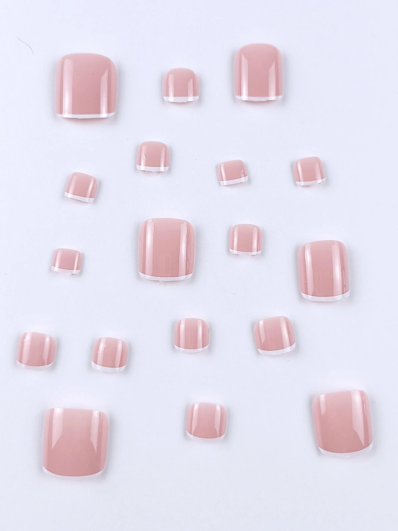 Upgrade Your Style Short Square Shape White Nail Tips Set With Glitters shein