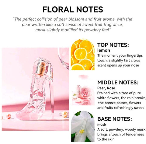 1 Piece Women's Crystal Shoes Eau De Parfum, Floral Notes, Lemon, Pear Blossom, Rose, Musk Scent, Long Lasting And Fresh Perfume, Suitable For Mother's Day Gift, Holiday Gift For Her (50ml1.7fl.Oz) shein