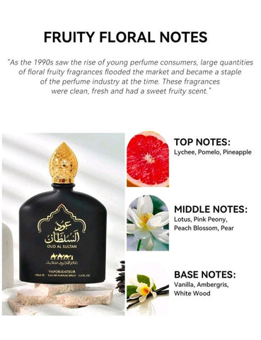 100ML 3.4FL.OZ Arabian Perfume, Strong Fragrance Fruity Floral Notes, Women's Eau De Parfum, Vanilla, Citrus, Jasmine Scent, Long Lasting shein